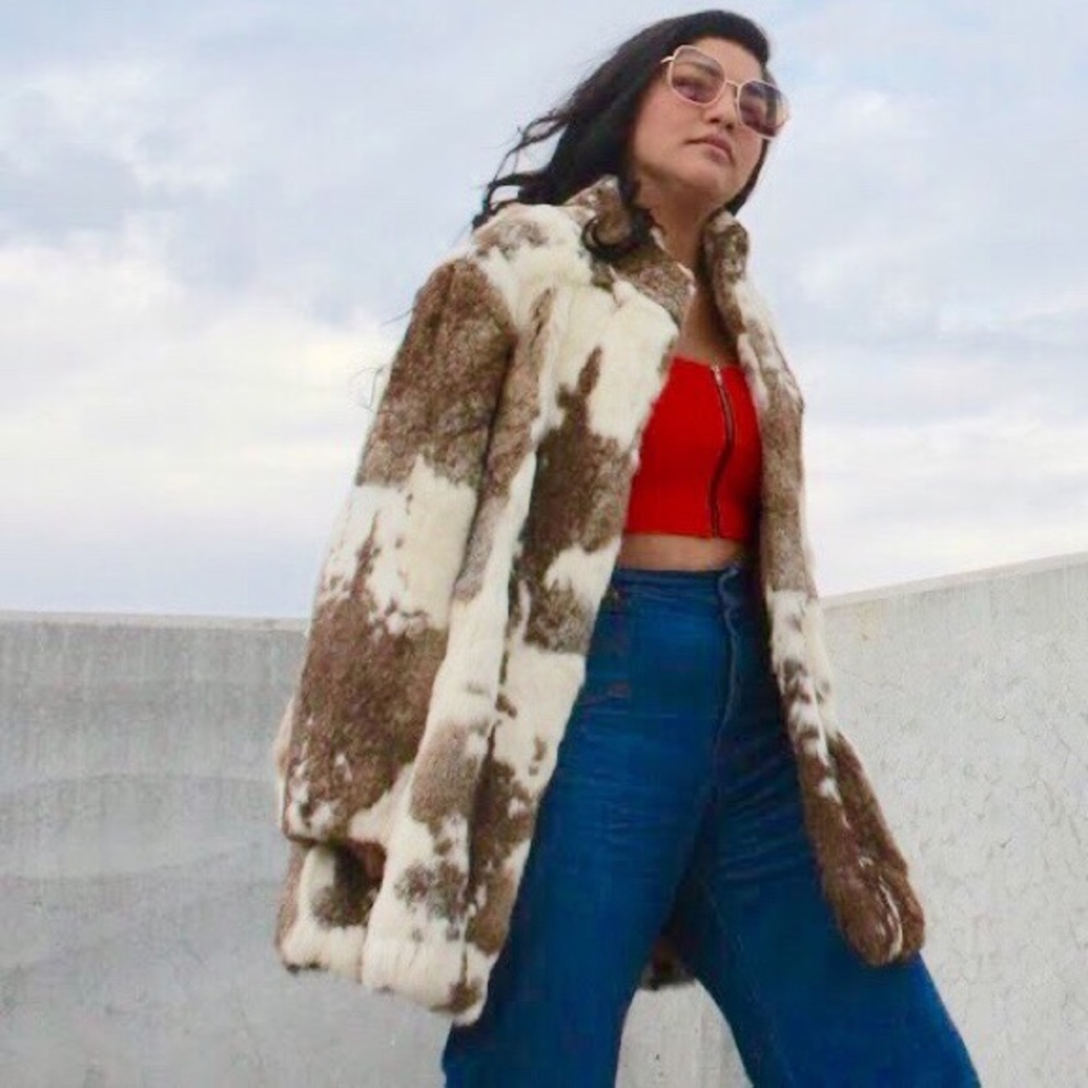 Spotted Rabbit Fur Jacket